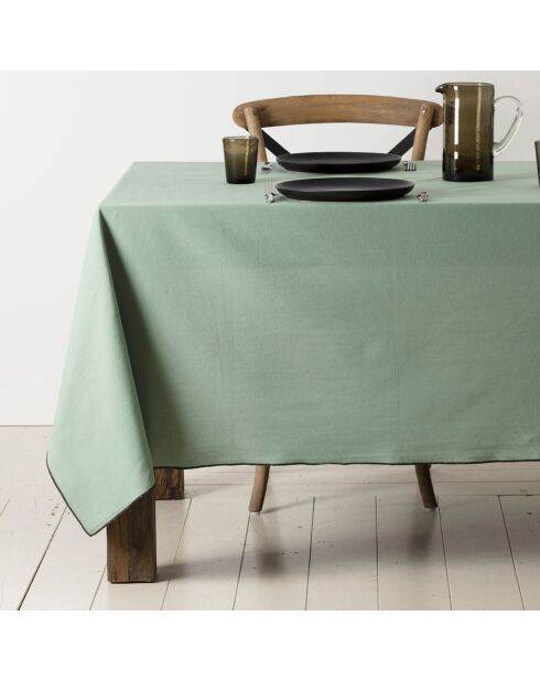 2 sets de table en coton lavé 170 g/m² Corino vert d'eau - 50x40 cm