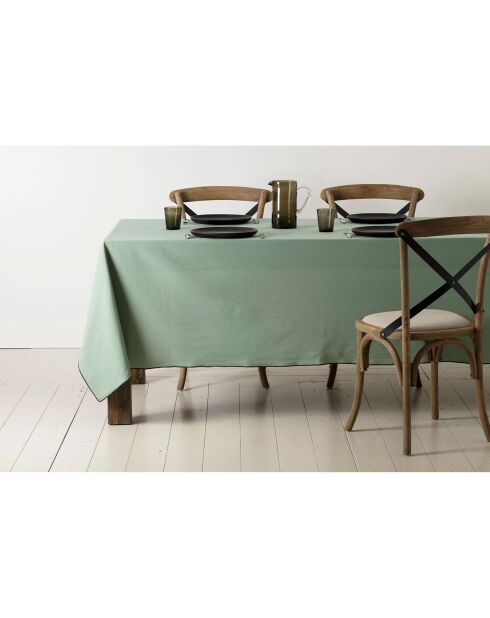 2 sets de table en coton lavé 170 g/m² Corino vert d'eau - 50x40 cm