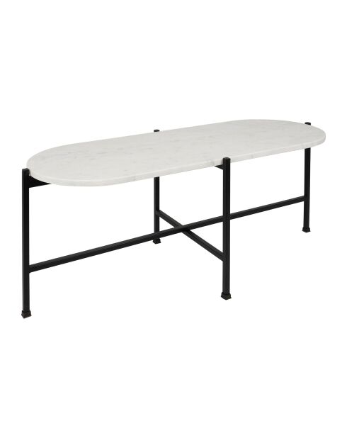 Table basse Eskela blanc/noir - 100x40xH40 cm