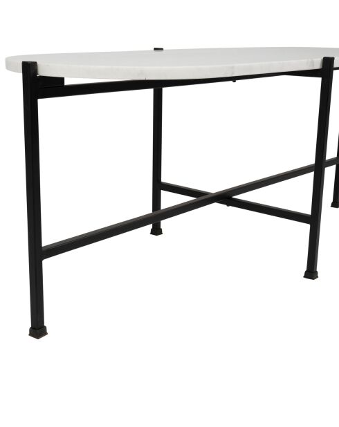 Table basse Eskela blanc/noir - 100x40xH40 cm