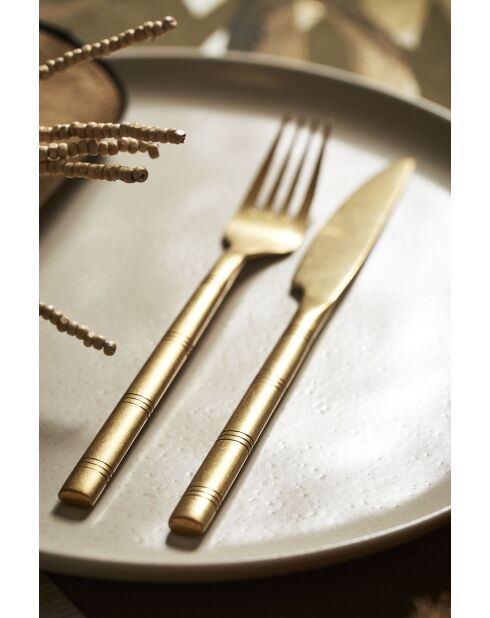 6 Couteaux en inox 420 Ecli doré vintage