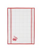 Kariertes Geschirrtuch mit Baumwollglas Red Collect Geschirrtuch - 50x70 cm