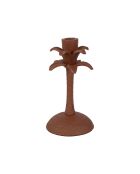 Bougeoir en aluminium Tropic Étoile terracotta - D10xH19 cm