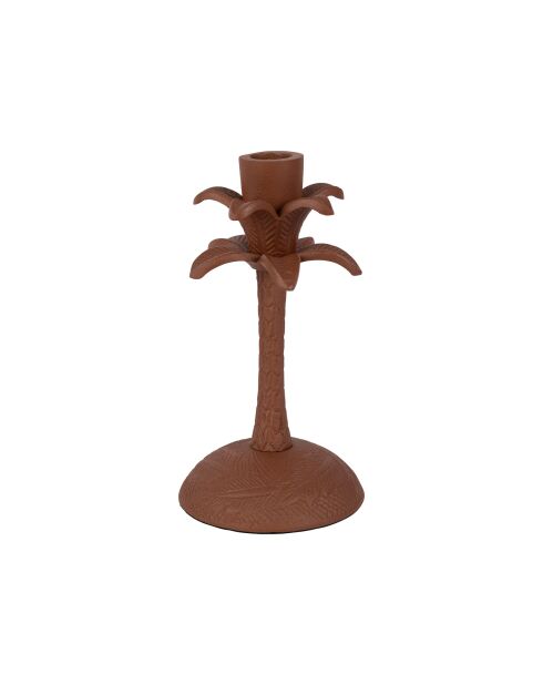 Bougeoir en aluminium Tropic Étoile terracotta - D10xH19 cm