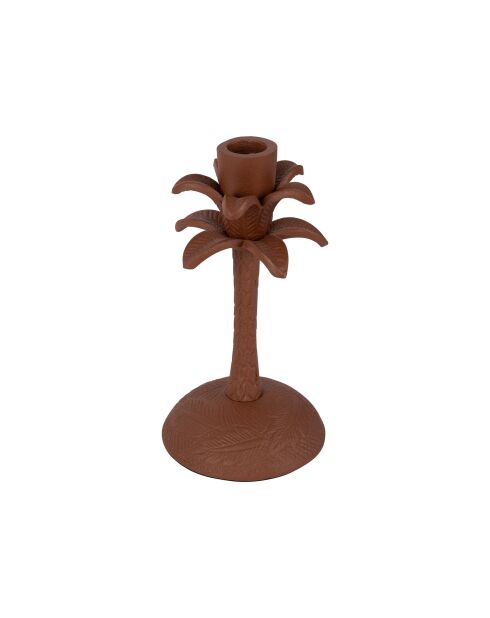 Bougeoir en aluminium Tropic Étoile terracotta - D10xH19 cm
