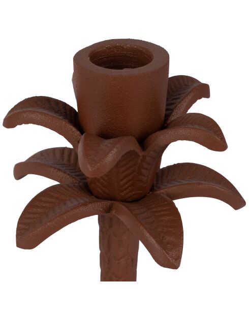 Bougeoir en aluminium Tropic Étoile terracotta - D10xH19 cm