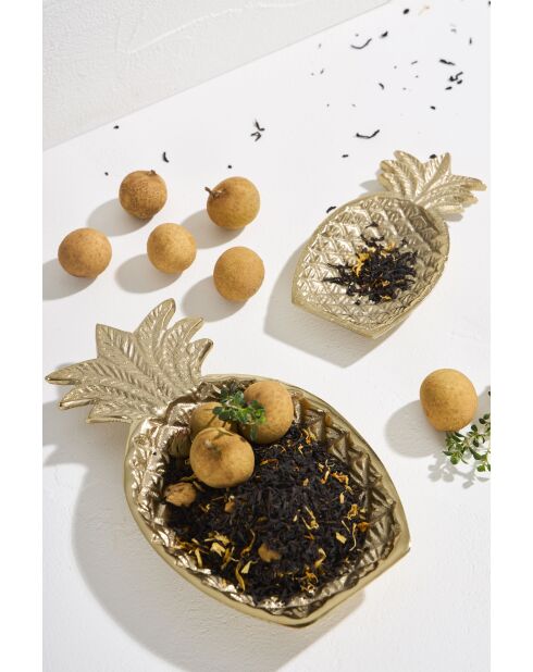 2 tasche dorate per ananas Sunny in alluminio - 19x10/12,5x7 cm