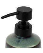 Distributeur de savon avec gobelet Raina bleu acier - D8,5xH18,5/D8,5xH12,5 cm