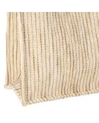 Tas met 1 ritsvak, 1 drukknop in natuurlijk Boho-katoen - 35x28x15 cm