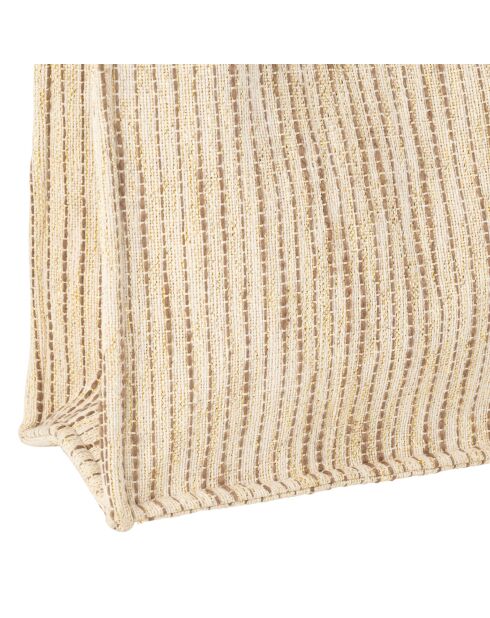 Tasche mit 1 Reißverschlusstasche, 1 Druckknopf aus natürlicher Boho-Baumwolle - 35x28x15 cm