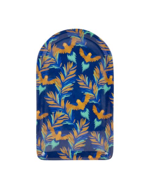 Plateau Mocoa indigo/camel - 17,5x30 cm
