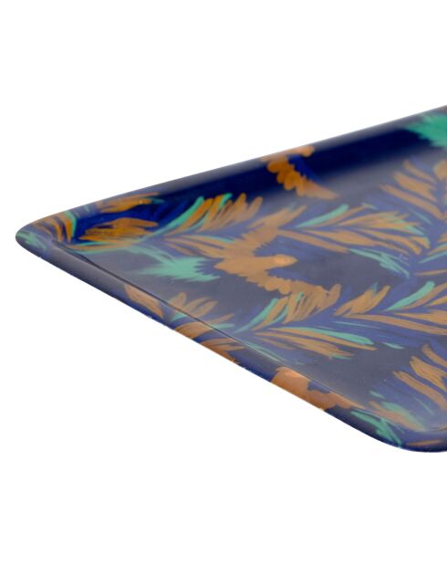 Plateau Mocoa indigo/camel - 17,5x30 cm
