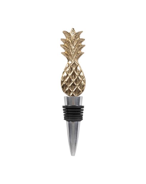 Bouchon de bouteille ananas en aluminium BTE Sunny doré - 14x3 cm