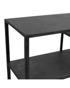 Schwarze Metallkonsole - 140x36xH85,5 cm