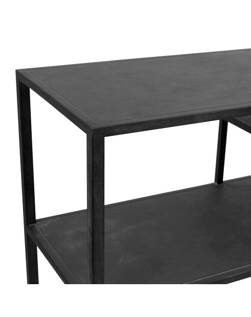 Console métal noire - 140x36xH85,5 cm