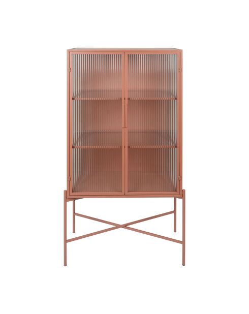 Cabinet 3 niveaux trempé Lery terracotta - 70x35xH140 cm