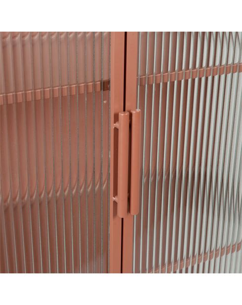 Cabinet 3 niveaux trempé Lery terracotta - 70x35xH140 cm