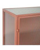 Cabinet 3 niveaux trempé Lery terracotta - 70x35xH140 cm