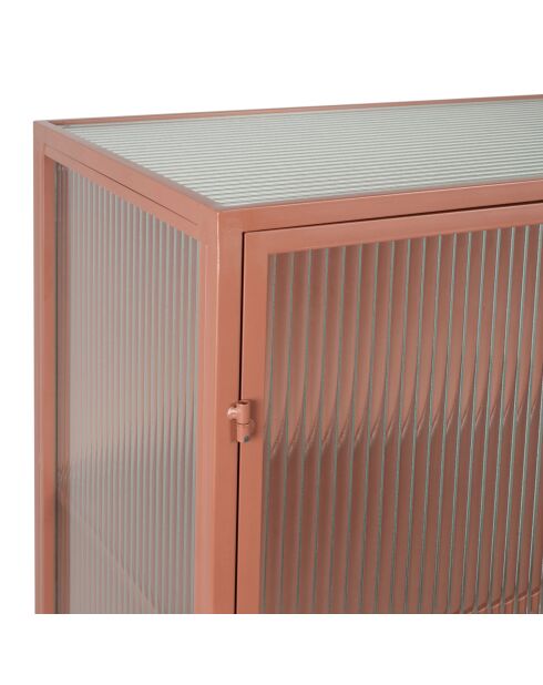 Cabinet 3 niveaux trempé Lery terracotta - 70x35xH140 cm