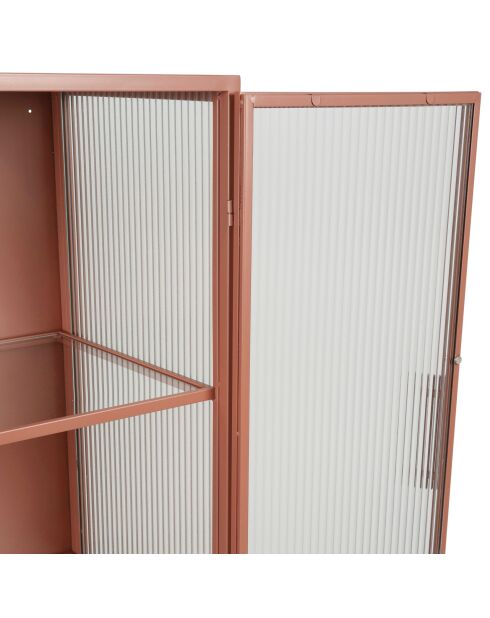 Cabinet 3 niveaux trempé Lery terracotta - 70x35xH140 cm