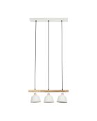 Suspension 3 feux Ferese blanche E27 - 66x17,5x120 cm
