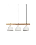 Suspension 3 feux Ferese blanche E27 - 66x17,5x120 cm