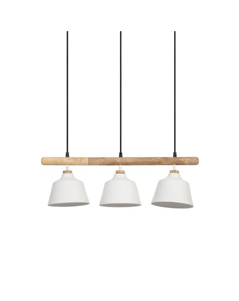 Suspension 3 feux Ferese blanche E27 - 66x17,5x120 cm