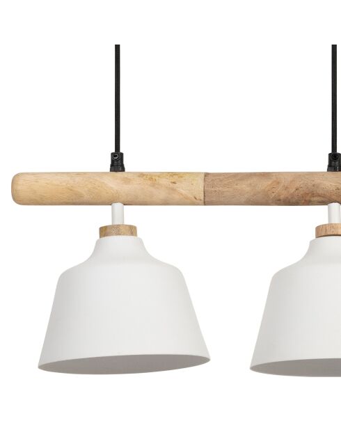 Suspension 3 feux Ferese blanche E27 - 66x17,5x120 cm