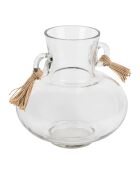 Vase Pompom naturel - D17xH19 cm