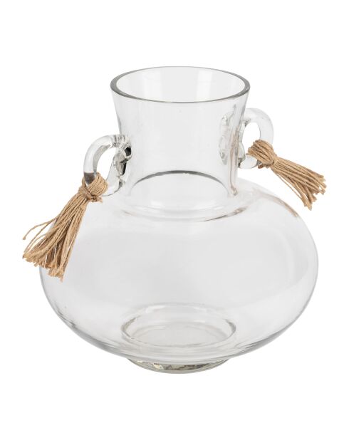 Vase Pompom naturel - D17xH19 cm