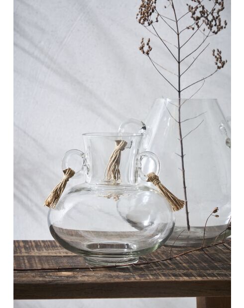 Vase Pompom naturel - D17xH19 cm