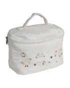 Vanity-case en gaze de coton La Ferme écru/multicolore - 30x10x15 cm
