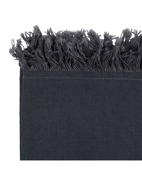 2 serviettes en coton lavé 175 g/m² Nalia gris foncé - 35x35 cm