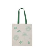 Sac tote bag en coton Vencia écru/vert - 38x42 cm