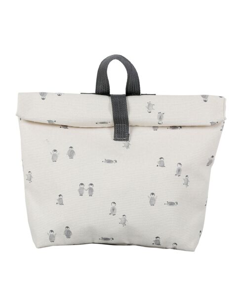 Mochila Banquise de algodón crudo/negro - 33x8x28,5 cm