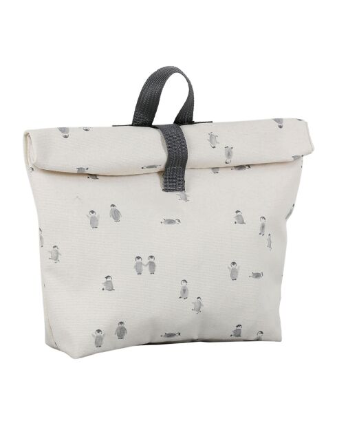 Mochila Banquise de algodón crudo/negro - 33x8x28,5 cm