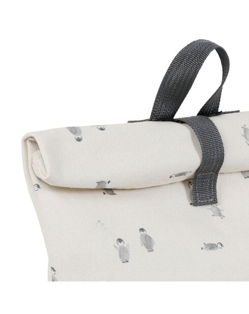Mochila Banquise de algodón crudo/negro - 33x8x28,5 cm