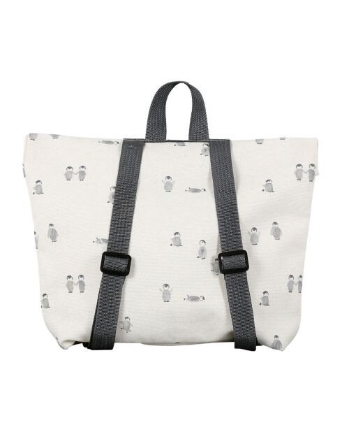 Mochila Banquise de algodón crudo/negro - 33x8x28,5 cm
