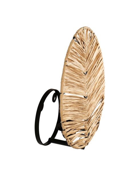 Applique non électrifiée Tulum E27 câble 1,80 m naturel/noir - 30x32,5x11 cm
