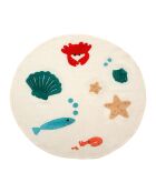 Tapis en coton Ocean multicolore - 98x92 cm