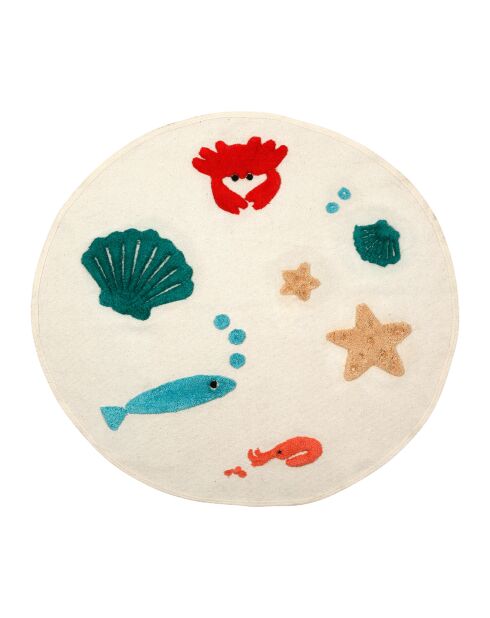 Tapis en coton Ocean multicolore - 98x92 cm