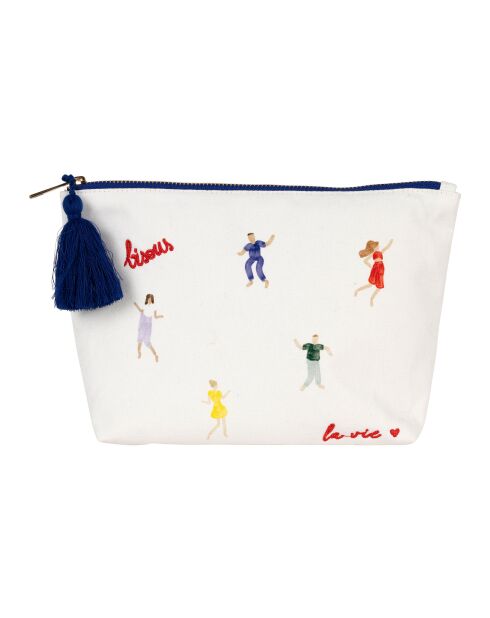 Pochette en coton Bellagio écrue - 26x7x17 cm