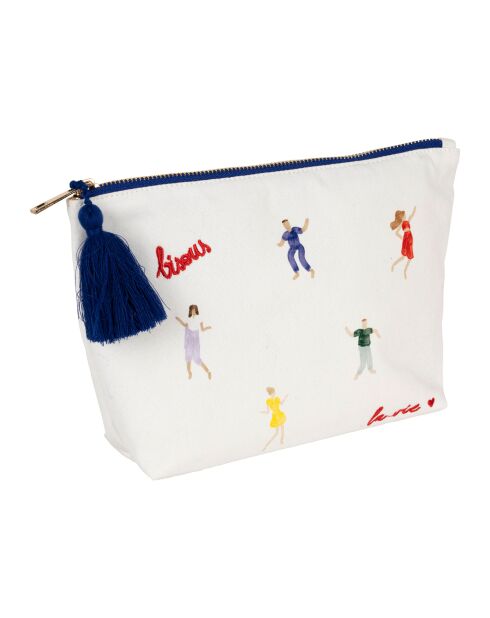 Pochette en coton Bellagio écrue - 26x7x17 cm