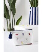 Pochette en coton Bellagio écrue - 26x7x17 cm