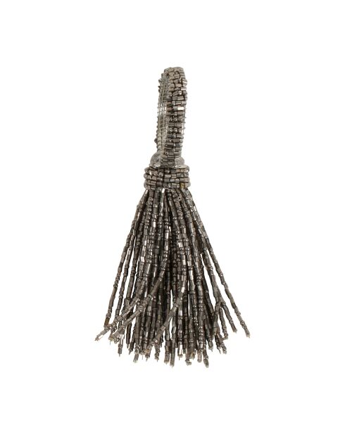 6 Ronds de serviette Perlia gris argenté - D4 cm