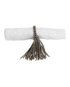 6 Ronds de serviette Perlia gris argenté - D4 cm