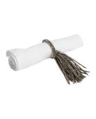 6 Ronds de serviette Perlia gris argenté - D4 cm