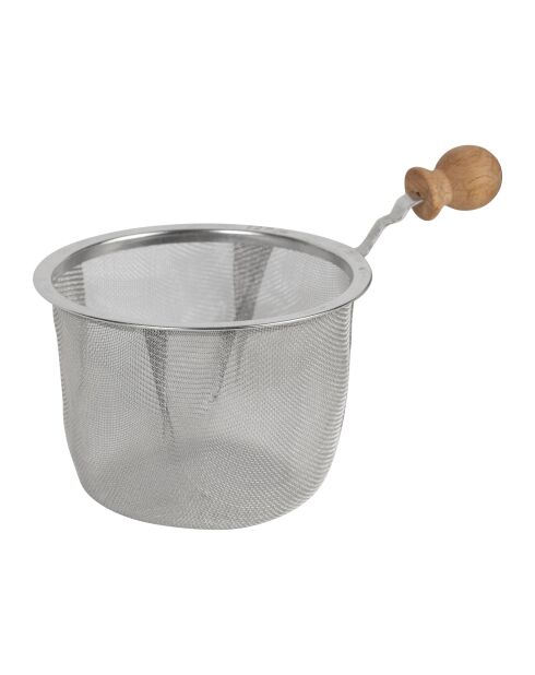 Infuseur à thé panier en inox gris argenté - 12,5x8xH6 cm