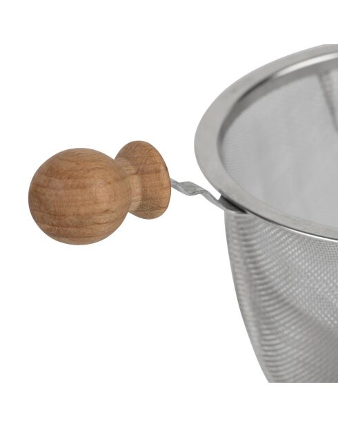 Infuseur à thé panier en inox gris argenté - 12,5x8xH6 cm