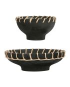 2 coupes Maderia noires - D25xH9,5/D16,5xH9,5 cm